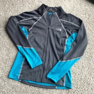 THE NORTH FACE Flight Series Gray & Aqua Athletic Zip-Up Jacket Women's Medium